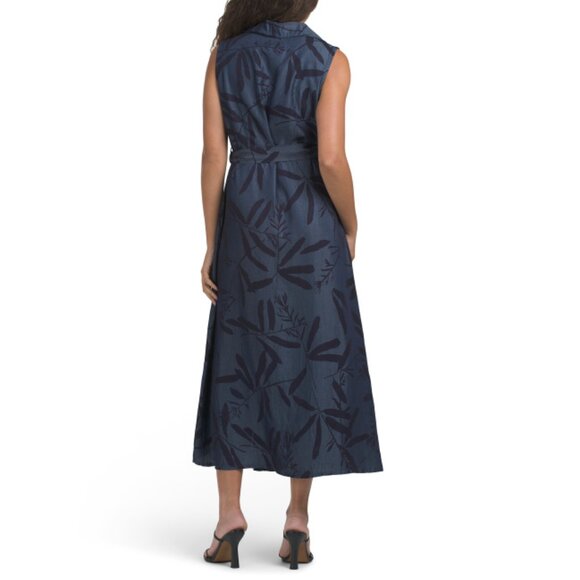 LA PICCOLA CREATIVA denim Made In Italy Sleeveless Printed Dress - Picture 2 of 2